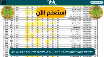«مفاجأة كبرى» نتائج الشهادة الإعدادية في القاهرة 2025 برقم الجلوس الآن